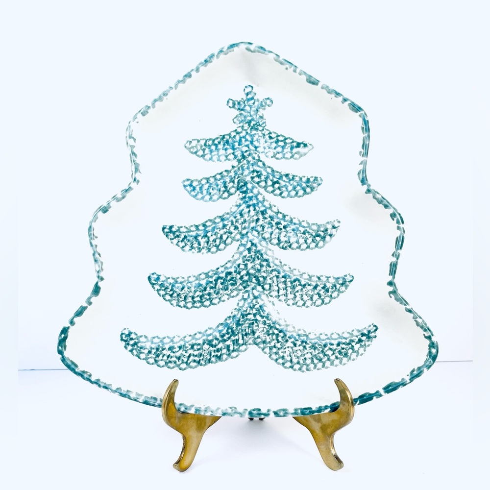 VINTAGE LILLIAN VERNON CHRISTMAS TREE SHAPED PLATTER/DISH  11”